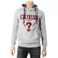 man guess populaire jacket hoodie lavage argent